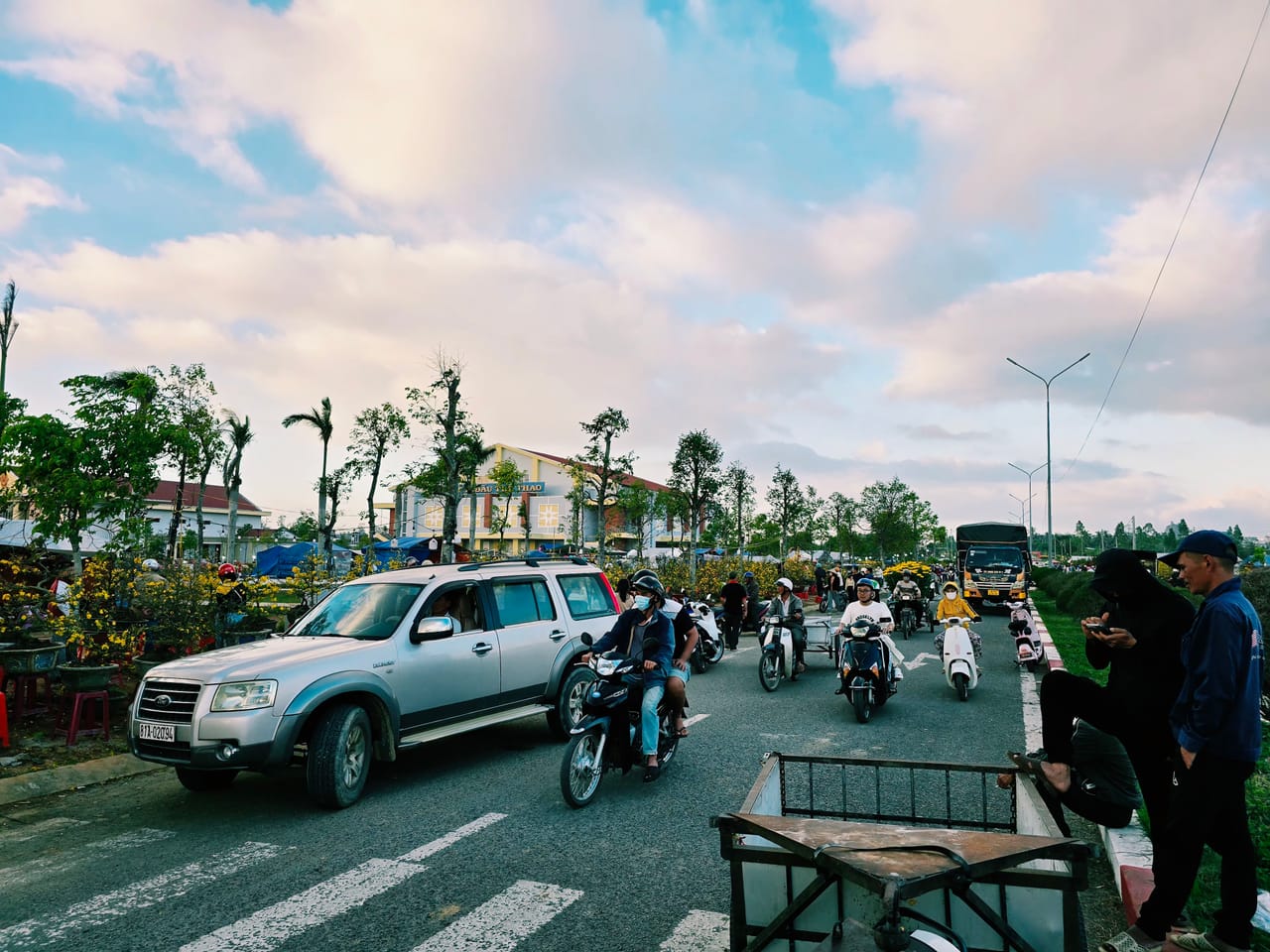 Flower market in the countryside.